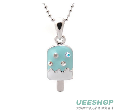 Mini Ice Cream Bar Necklace, Fuschia Color
